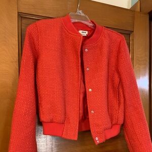 Jason Wu Woman’s Textured Red Teed Bomber Jacket